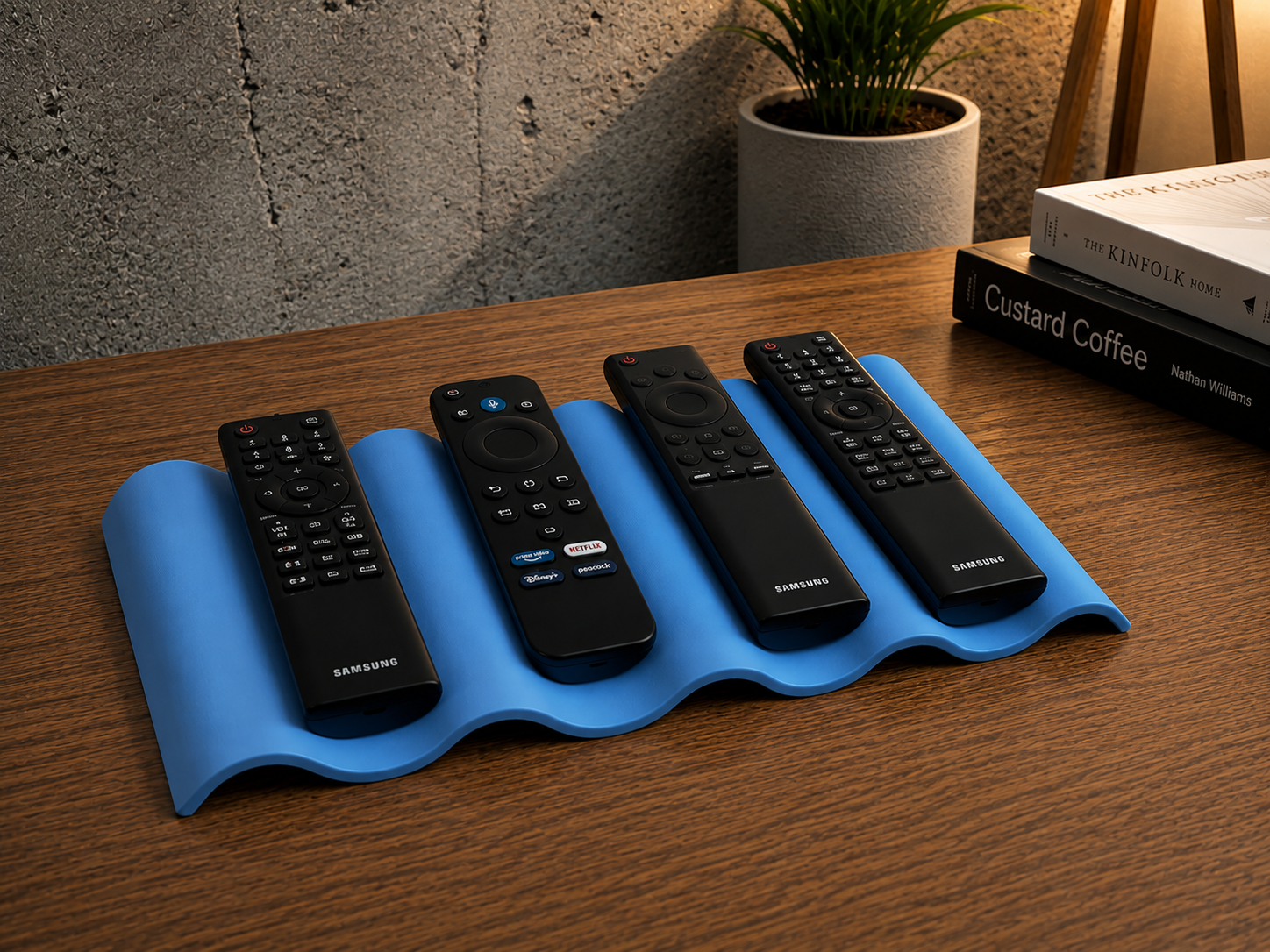 Minimalist 4-Slot Remote Control Holder