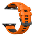 Rugged Sport Apple Watch Band – High-Vis Orange & Black 49/46/45/44/42mm