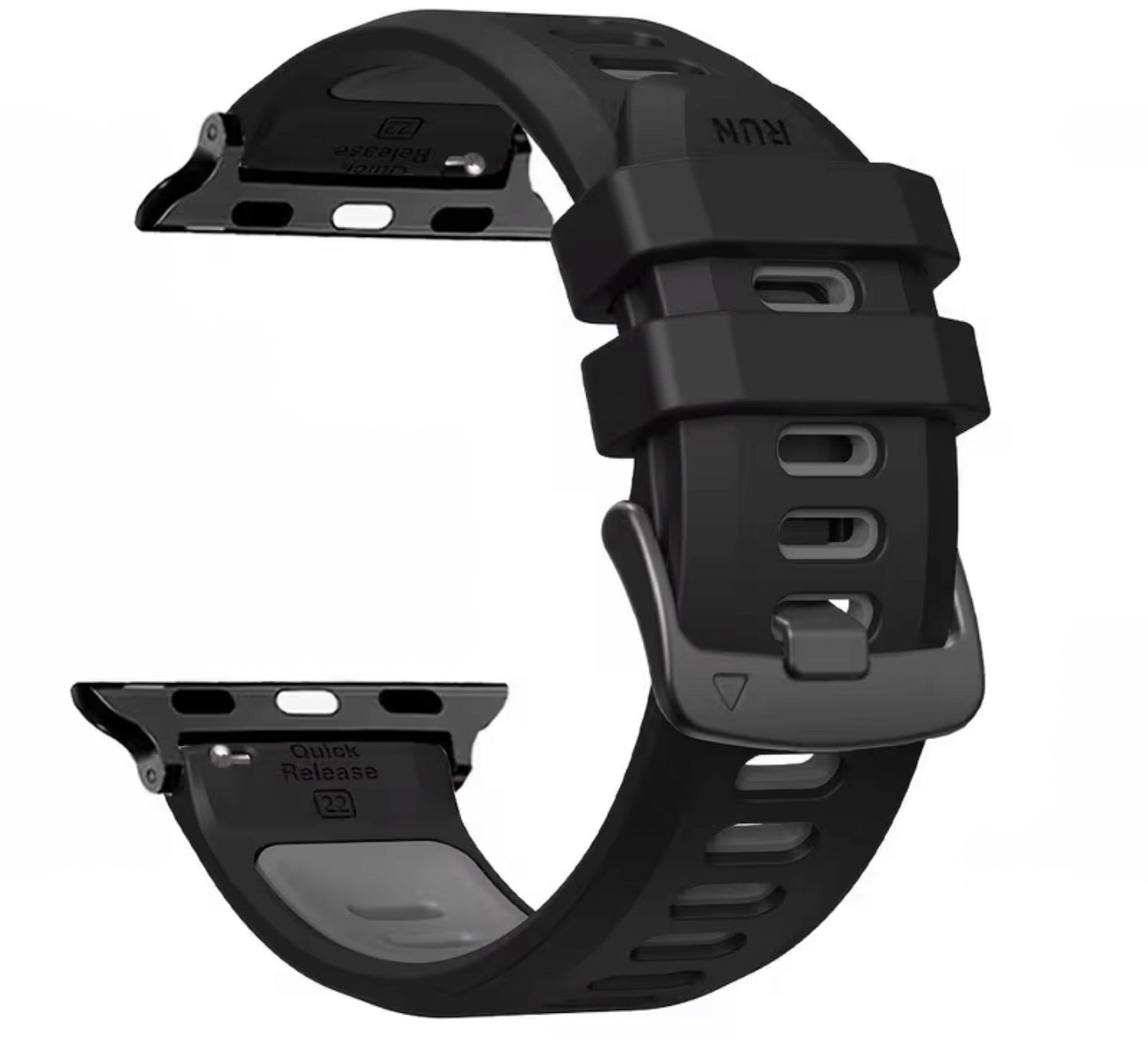 Rugged Sport Apple Watch Band – Stealth Black & Gray- 49/46/45/44/42mm