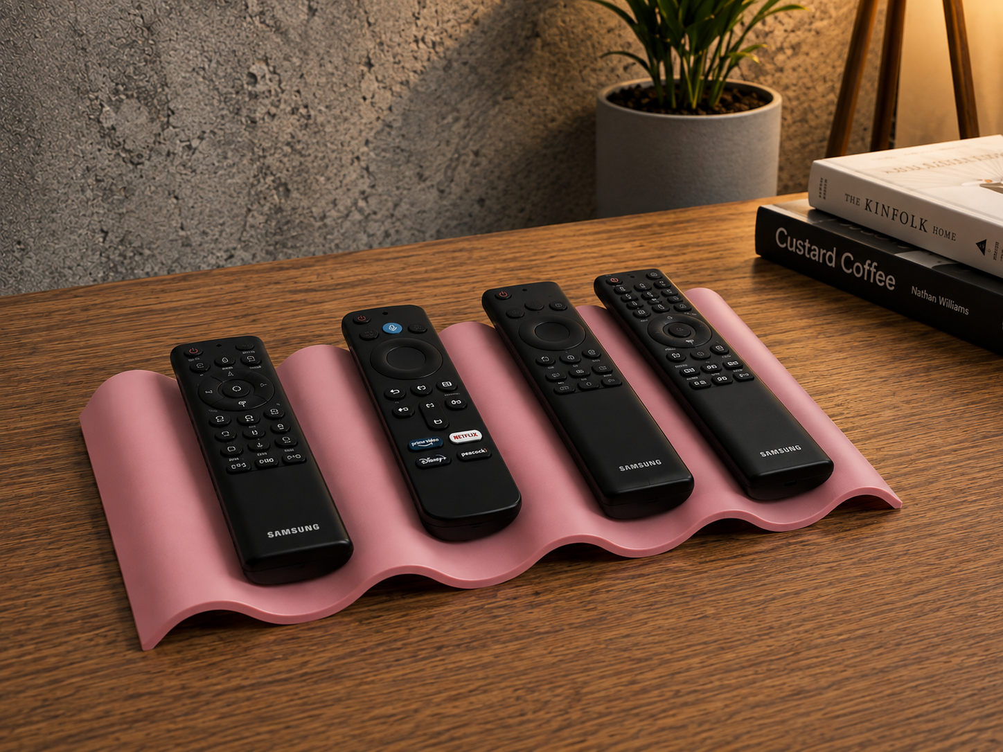 Minimalist 4-Slot Remote Control Holder