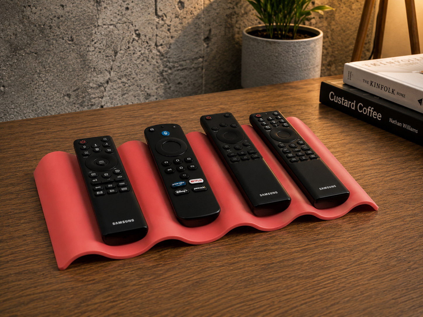 Minimalist 4-Slot Remote Control Holder